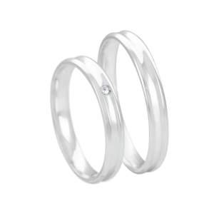 Aliança Feminina Anatômica 3MM Côncava com Zircônia em Prata 925 - PL23921