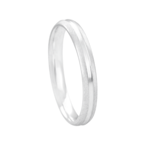 Aliança Masculina Acetinada Vinco em Prata 925 - PL24048