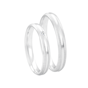 Aliança Masculina Acetinada Vinco em Prata 925 - PL24048