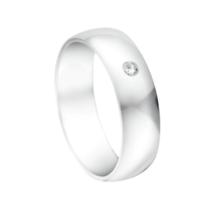 Aliança de Namoro Feminina Zircônia em Prata 5MM Confort - PL12290