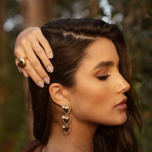 Anel Coração Liso em Banho de Ouro 18K - PL24396