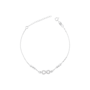 Pulseira Infinito Cravejado com Bolinhas em Prata 925 - PL22714