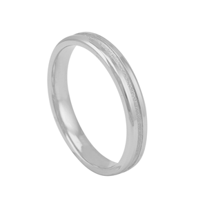 Aliança de Namoro em Aço Masculina com Friso - PL13479