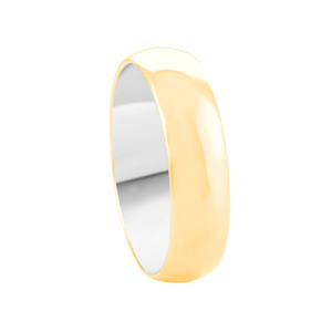 Aliança Masculina 6,3MM em Aço e Ouro 10K - AU10287