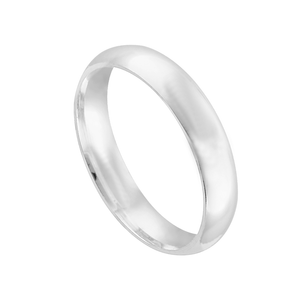Aliança de Namoro Masculina em Prata 4MM Abaulada - PL24593