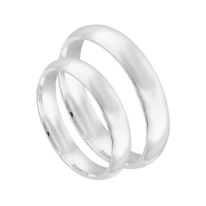 Aliança de Namoro Masculina em Prata 4MM Abaulada - PL24593