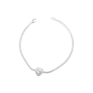 Pulseira com Coração White em Prata 925 - PL24535