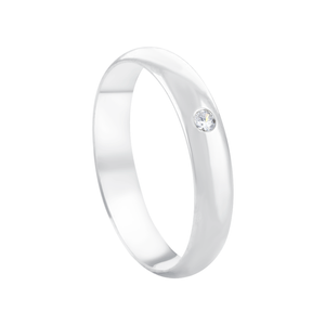 Aliança Feminina Anatômica 4MM com Zircônia em Prata 925 - PL23913