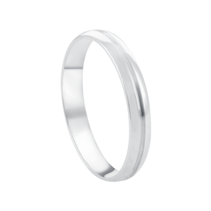 Aliança Feminina Anatômica 3MM com Friso em Prata 925 - PL23916