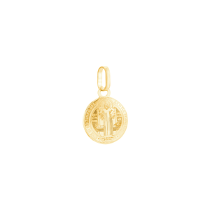 Pingente Redondo São Bento em Ouro 18K - AU14411