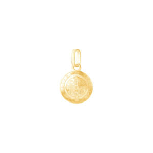Pingente Redondo São Bento em Ouro 18K - AU14411