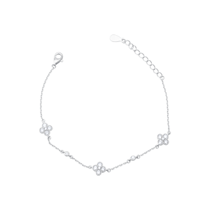 Pulseira Trevo com Zircônias em Prata 925 - PL24539