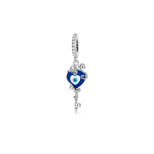 Berloque Moments Olho Grego Chave em Prata 925 - PL24585