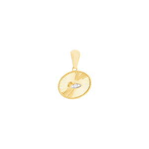 Pingente Oval com Diamantes em Ouro 18K - AU14436