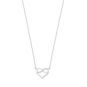 Colar Coração Infinito com Zircônias em Prata 925 - PL24638