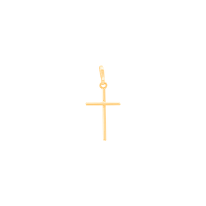 Pingente Cruz Lisa em Ouro 18K - AU14425