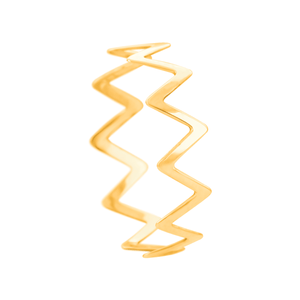 Anel Zig Zag Liso em Ouro 18K - AU14429