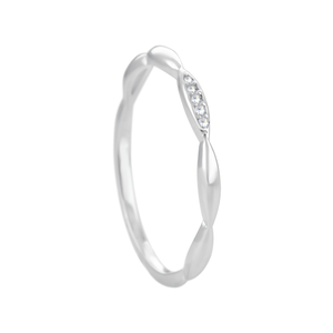 Anel Gomos com Zircônia em Prata 925 - PL23950