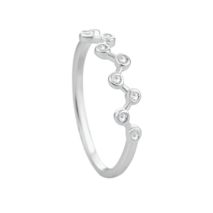 Anel Zig Zag com Zircônias em Prata 925 - PL23955