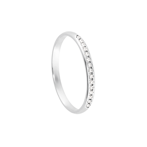 Aliança Feminina 2MM Anatômica Zircônias em Prata 925 - PL24596