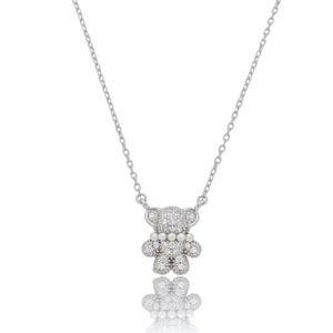 Colar Urso Cravejado em Prata 925 - PL24630
