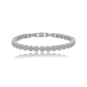 Pulseira Flor Cravejado com Zircônias em Prata 925 - PL24703