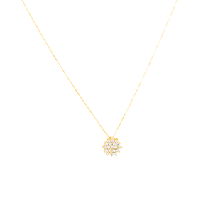 Colar Flor Cravejado com Zircônia em Ouro 18K - AU14387