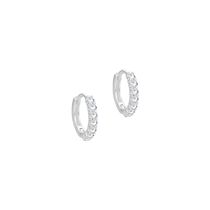 Argola Click com Zircônias em Prata 925 - PL24141