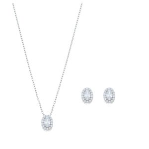 Conjunto Oval Zircônia White em Prata 925 - PL24281