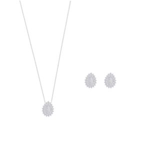 Conjunto Gota Zircônia White em Prata 925 - PL24284