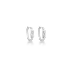 Brinco Argola Click Cravejado em Prata 925 - PL24386