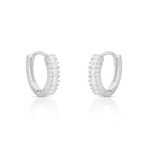 Brinco Argola Zircônia Carrê em Prata 925 - PL24390