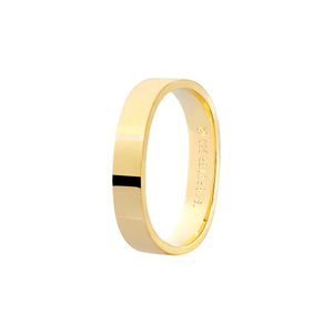 Aliança Masculina 4MM Lisa Sinuosa em Ouro 18K - AU14504