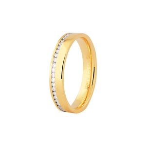 Aliança Feminina 4MM Diamantes Anatômica em Ouro 18K - AU14512
