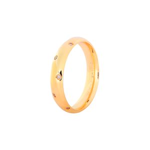 Aliança Feminina 4MM com Diamantes em Ouro 18K - AU14526
