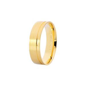 Aliança Masculina 5,5MM Escovada em Ouro 18K - AU14557