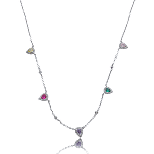 Colar Gota com Zircônias em Prata 925 - PL24756