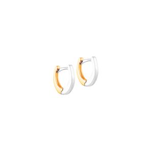 Argola Fio Quadrado Bicolor P em Ouro 18K - AU14587