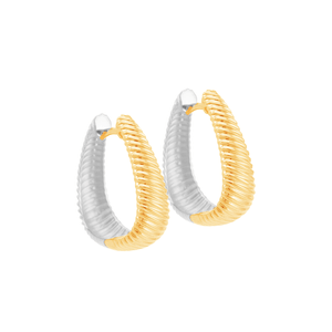 Argola Frisado Bicolor em Ouro 18K - AU14588