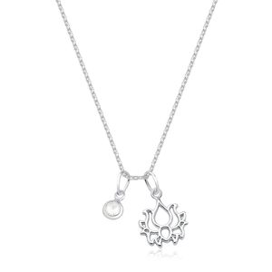 Colar Flor de Lótus e Ponto de Luz em Prata 925 - PL24772