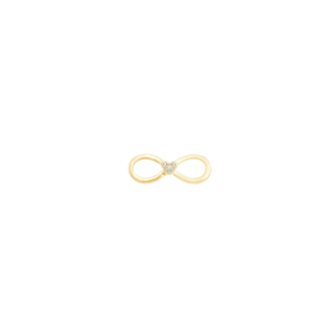 Pingente em Ouro 18K Infinito com Coração e Diamante - AU13003