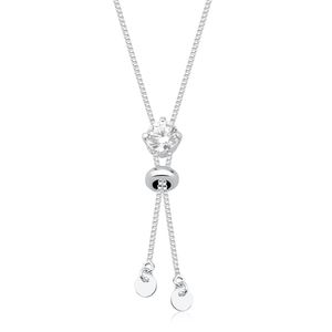 Colar Gravata com Zircônias White em Prata 925 - PL24787
