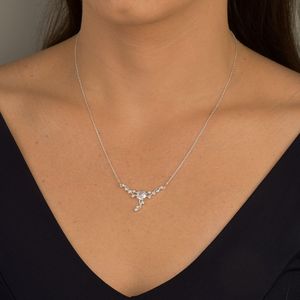 Colar Suporte com Zircônias White em Prata 925 - PL24785