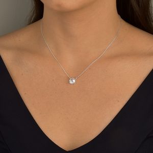 Colar Ponto de Luz Zircônias White em Prata 925 - PL24786