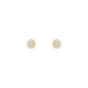 Brinco Flor com Brilhantes em Ouro 18K - AU14408