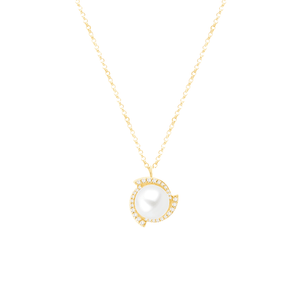 Colar Pérola com Diamantes em Ouro 18K - AU14438