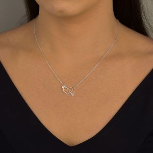 Colar Coração Flecha em Prata 925 - PL24791