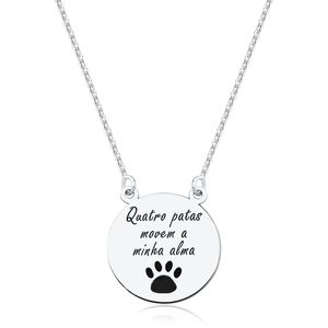 Colar Pet 4 Patas Movem Minha Vida em Prata 925 - PL24834