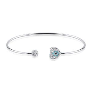 Bracelet Coração Olho Grego em Prata 925 - PL24822