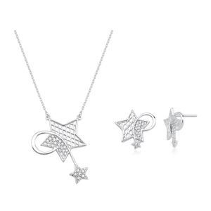 Conjunto Estrela com Zircônias Multicor em Prata 925 - PL24809